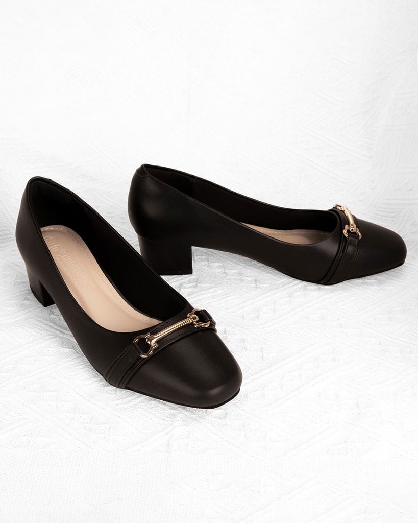 Giày Cao Gót Hạnh Dung Gót Trụ Dây Khóa HD0914AS