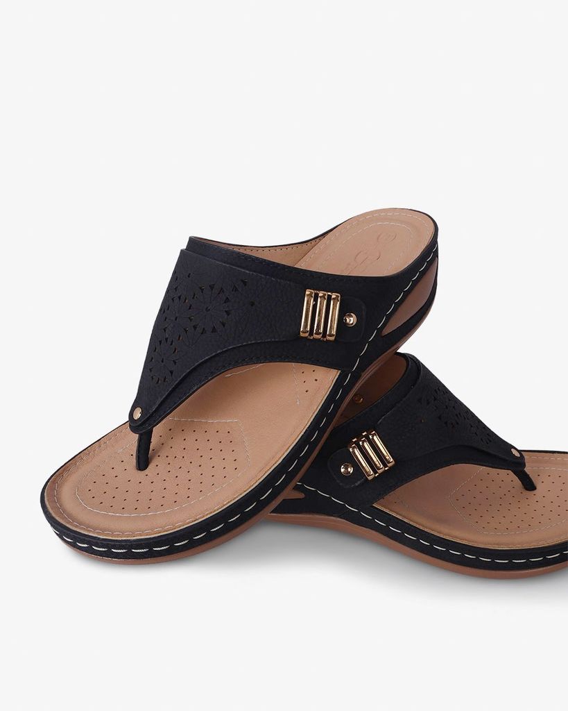 Dép Đế Xuồng Hạnh Dung Xỏ Ngón Vân Hoa HD0930AS