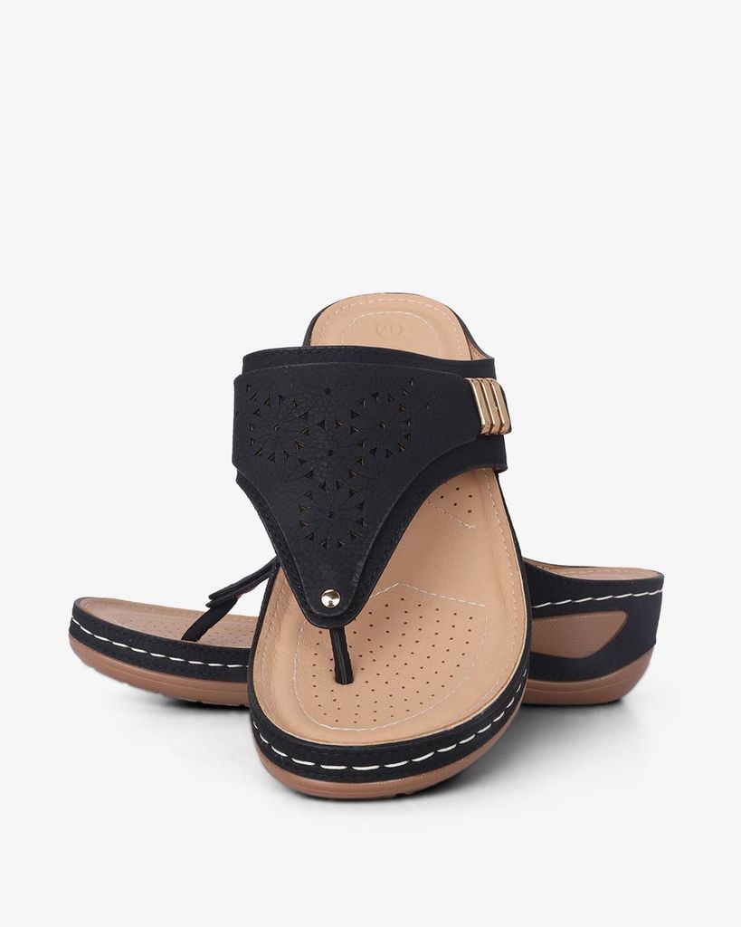 Dép Đế Xuồng Hạnh Dung Xỏ Ngón Vân Hoa HD0930AS