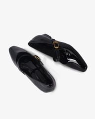 Giày Búp Bê Hạnh Dung Mũi Vuông Trơn Khóa Vàng HD0932AS