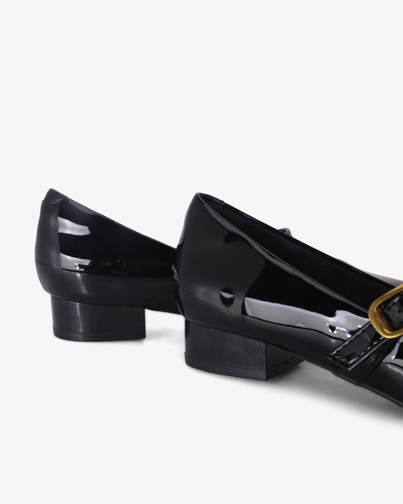 Giày Búp Bê Hạnh Dung Mũi Vuông Trơn Khóa Vàng HD0932AS