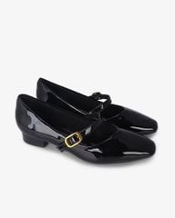 Giày Búp Bê Hạnh Dung Mũi Vuông Trơn Khóa Vàng HD0932AS