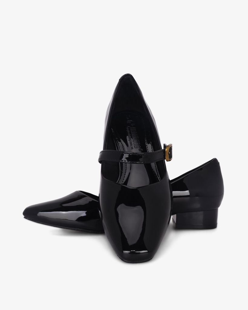 Giày Búp Bê Hạnh Dung Mũi Vuông Trơn Khóa Vàng HD0932AS