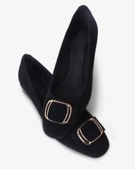 Giày Búp Bê Hạnh Dung Khóa Vuông Viền Vàng HD0933AS