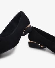 Giày Búp Bê Hạnh Dung Khóa Vuông Viền Vàng HD0933AS