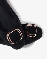 Giày Búp Bê Hạnh Dung Khóa Vuông Viền Vàng HD0933AS