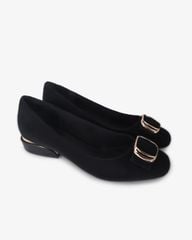 Giày Búp Bê Hạnh Dung Khóa Vuông Viền Vàng HD0933AS