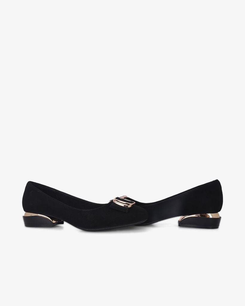 Giày Búp Bê Hạnh Dung Khóa Vuông Viền Vàng HD0933AS