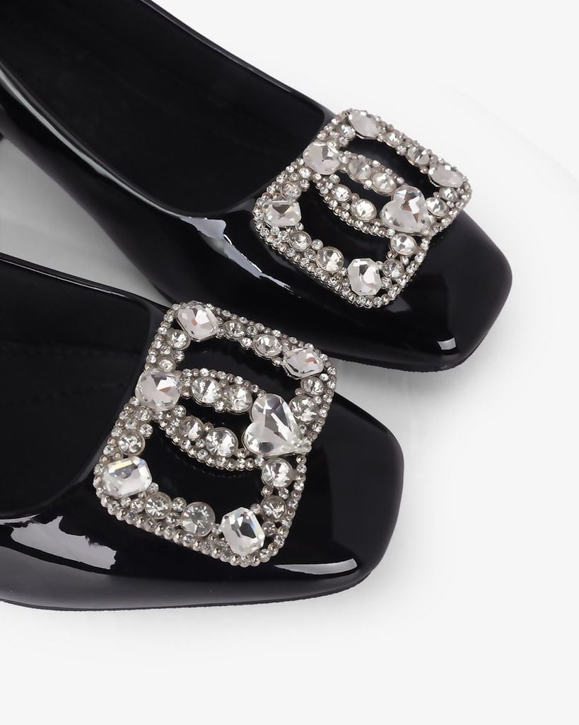 Giày Cao Gót Hạnh Dung Khóa Đá Tim HD0935AS