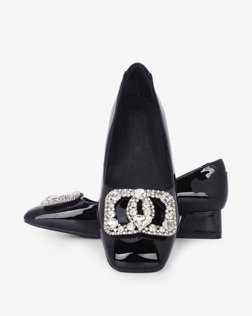 Giày Cao Gót Hạnh Dung Khóa Đá Tim HD0935AS