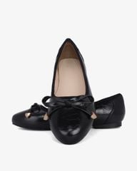 Giày Búp Bê Hạnh Dung Nơ Nút Mạ Vàng HD0936AS