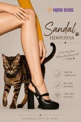 Giày Sandal Hạnh Dung Bít Mũi Trơn Mũi Vuông HD0939AS