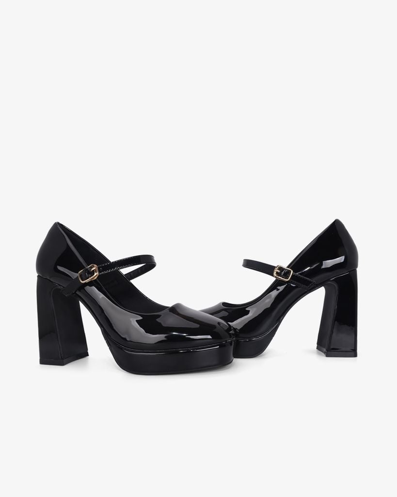 Giày Cao Gót Hạnh Dung Da Bóng Mũi Vuông HD0940AS