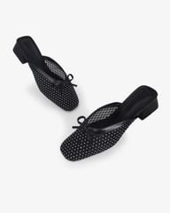 Dép Bít Mũi Hạnh Dung Lưới Nơ Mảnh HD0941AS