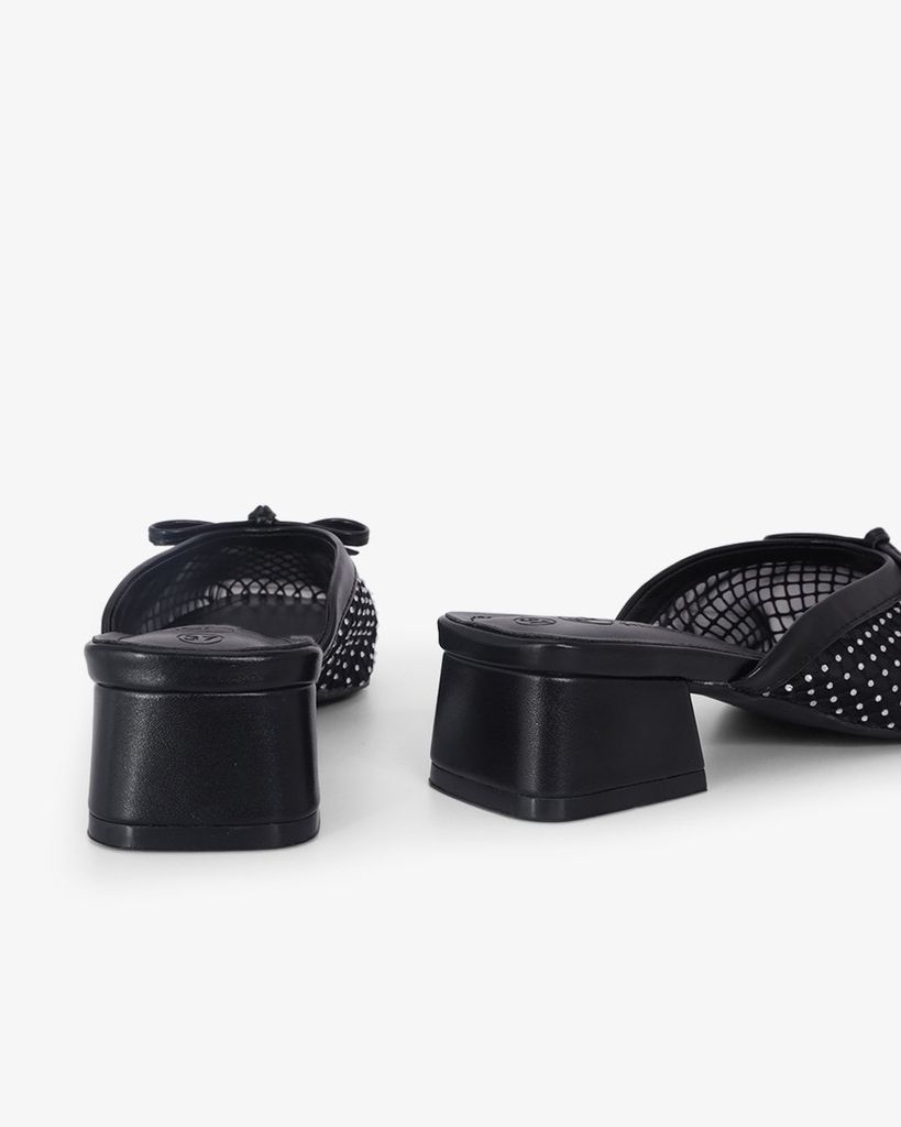 Dép Bít Mũi Hạnh Dung Lưới Nơ Mảnh HD0941AS