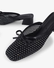 Dép Bít Mũi Hạnh Dung Lưới Nơ Mảnh HD0941AS