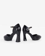 Giày Sandal Hạnh Dung Bít Mũi Da Bóng HD0945AS