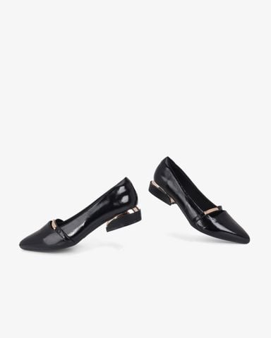 Giày Búp Bê Hạnh Dung Mũi Nhọn Quai Khóa Vàng HD0946AS