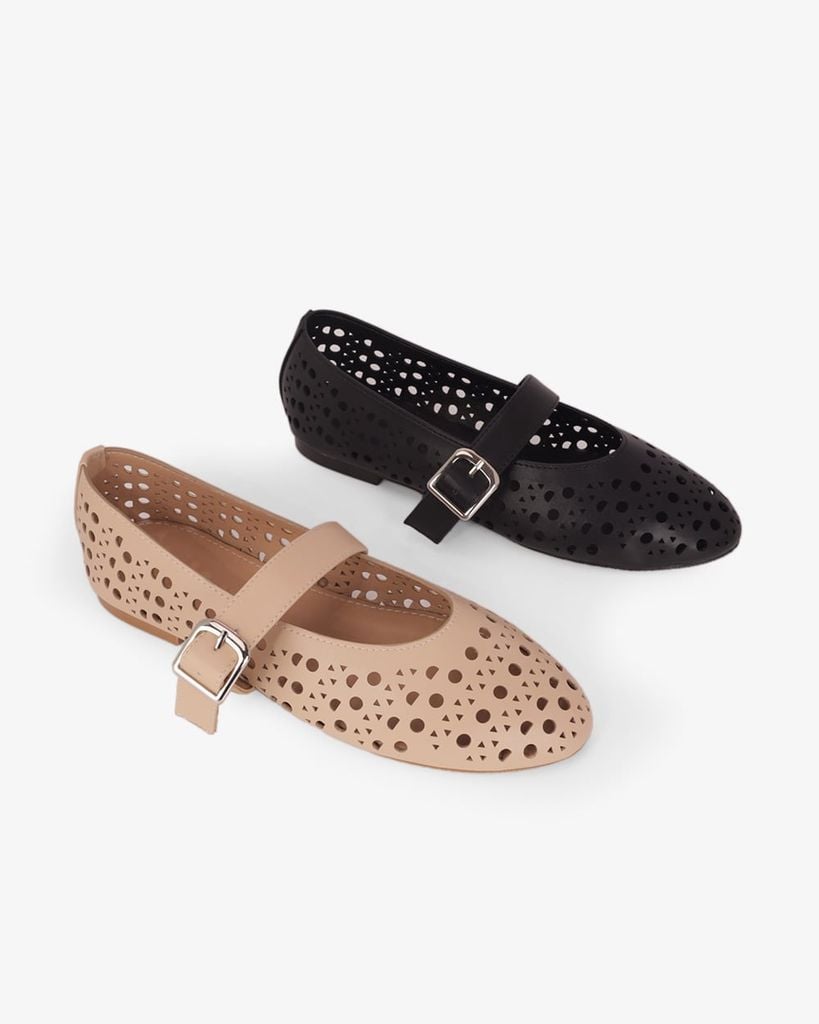 Giày Búp Bê Hạnh Dung Đục Lỗ HD0947AS