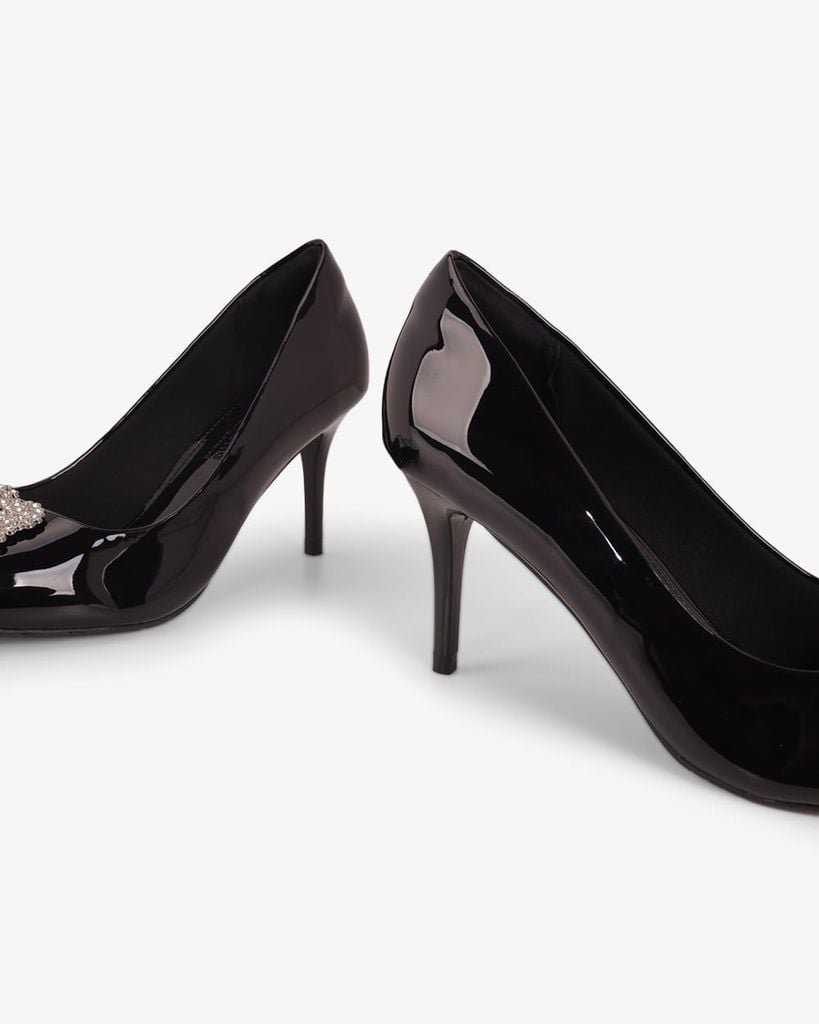 Giày Cao Gót Hạnh Dung Khóa Vuông Bông Tuyết HD0949AS