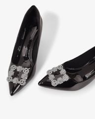 Giày Cao Gót Hạnh Dung Khóa Vuông Bông Tuyết HD0949AS