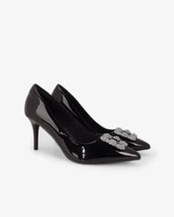 Giày Cao Gót Hạnh Dung Khóa Vuông Bông Tuyết HD0949AS