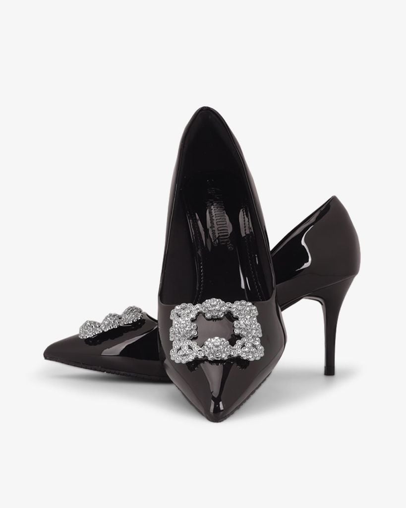 Giày Cao Gót Hạnh Dung Khóa Vuông Bông Tuyết HD0949AS