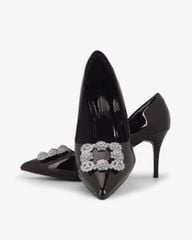 Giày Cao Gót Hạnh Dung Khóa Vuông Bông Tuyết HD0949AS