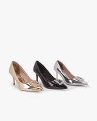 Giày Cao Gót Hạnh Dung Khóa Vuông Bông Tuyết HD0949AS