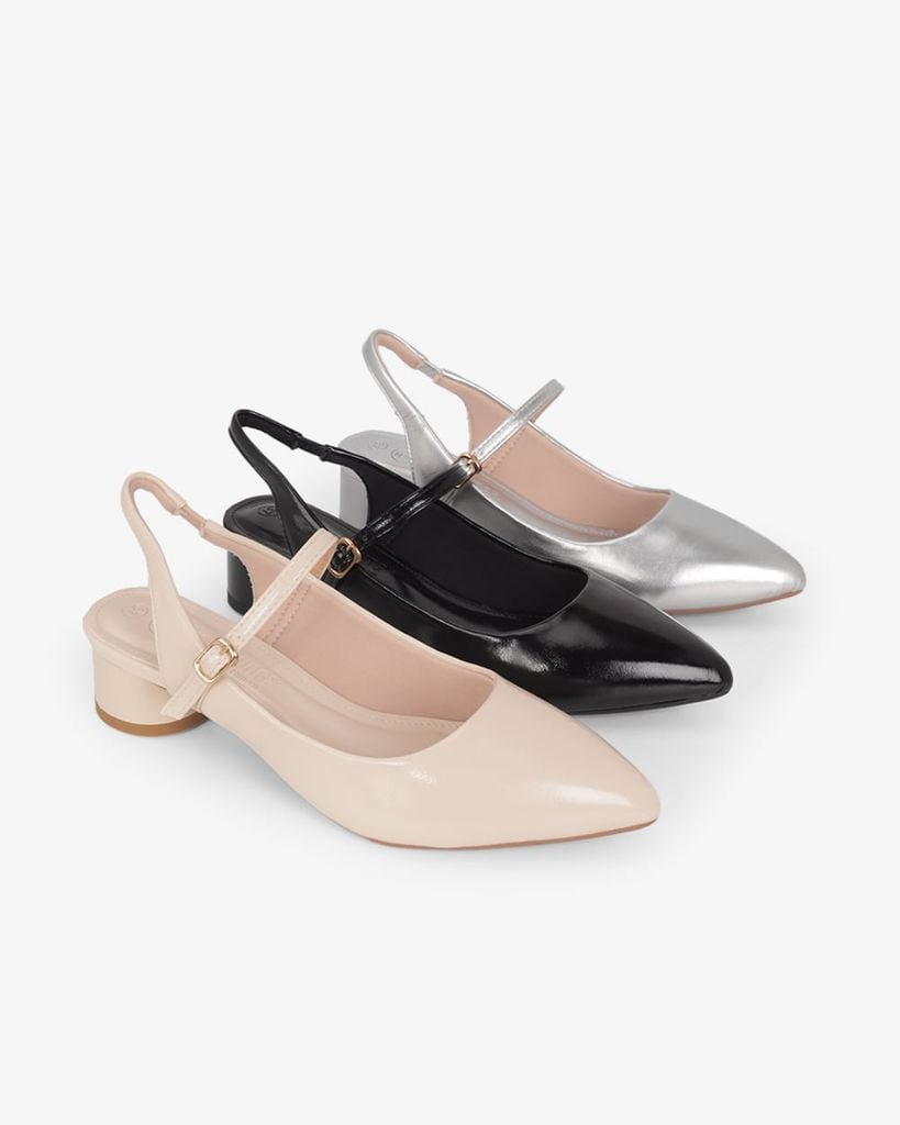 Sandal Hạnh Dung Cao Gót Mũi Nhon Trơn Ánh Màu HD0951AS