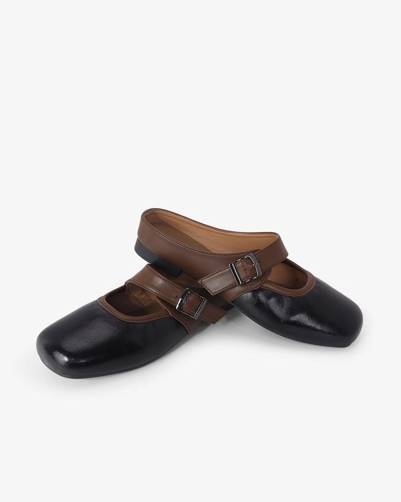 Dép Bít Mũi Hạnh Dung Khóa Nâu HD11114AV