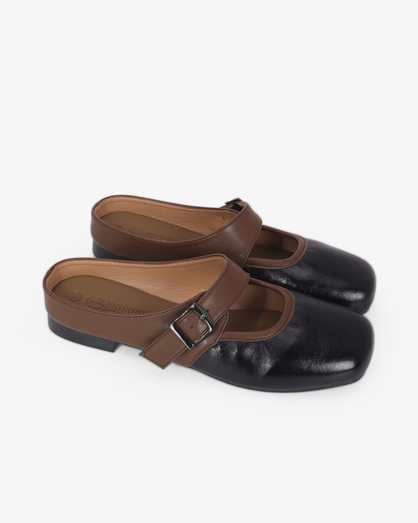 Dép Bít Mũi Hạnh Dung Khóa Nâu HD11114AV