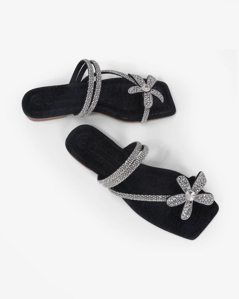 Dép Xẹp Hạnh Dung Quai Xỏ Ngón Hoa Xoàn HD11121AV