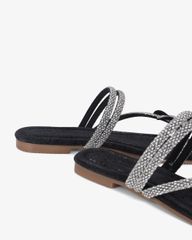 Dép Xẹp Hạnh Dung Quai Xỏ Ngón Hoa Xoàn HD11121AV