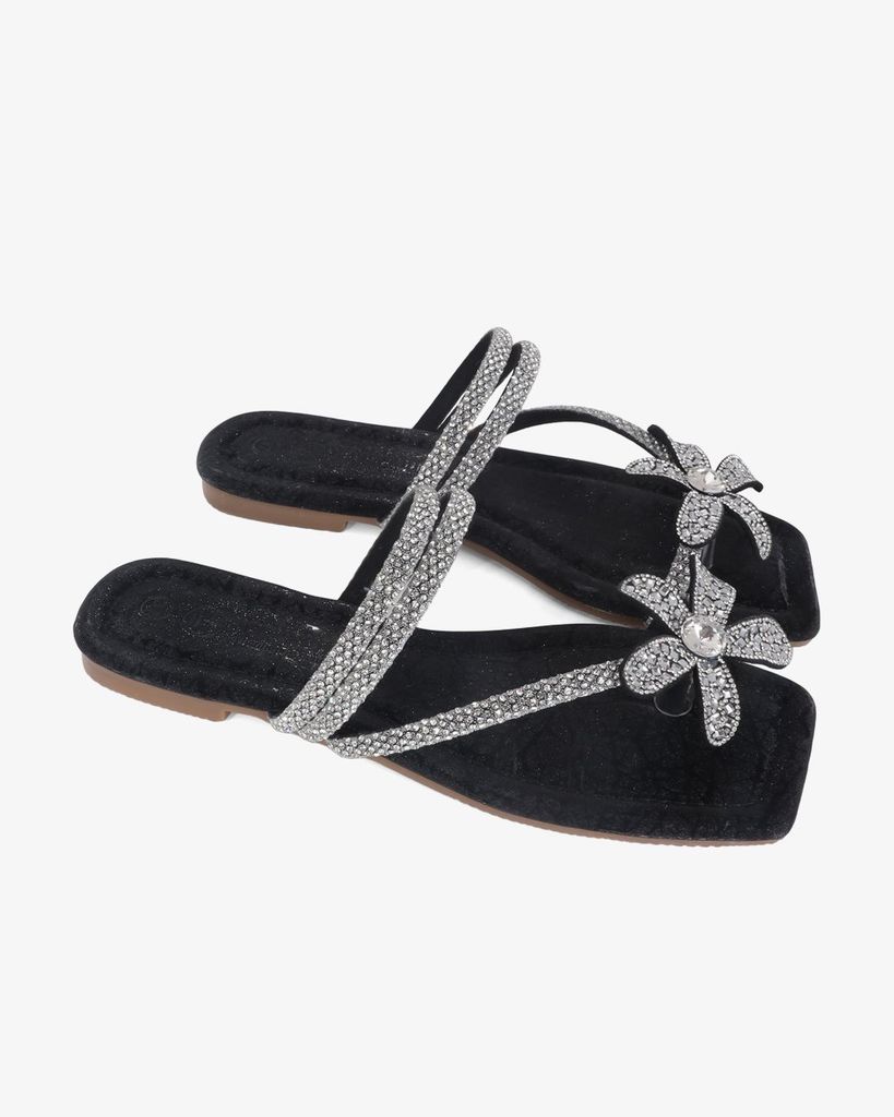 Dép Xẹp Hạnh Dung Quai Xỏ Ngón Hoa Xoàn HD11121AV