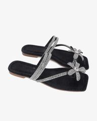 Dép Xẹp Hạnh Dung Quai Xỏ Ngón Hoa Xoàn HD11121AV