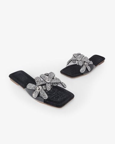 Dép Xẹp Hạnh Dung Quai Hoa Trong Suốt HD11122AV