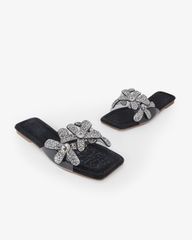 Dép Xẹp Hạnh Dung Quai Hoa Trong Suốt HD11122AV