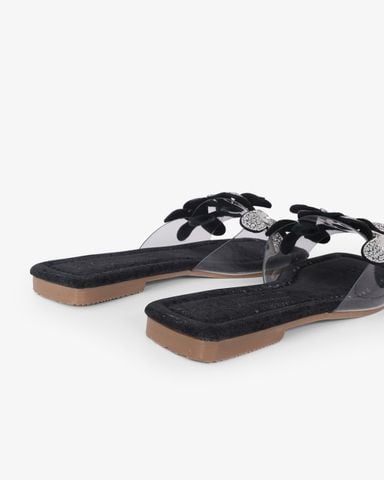 Dép Xẹp Hạnh Dung Quai Hoa Trong Suốt HD11122AV