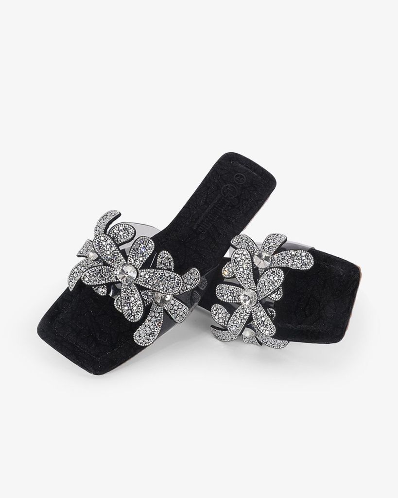 Dép Xẹp Hạnh Dung Quai Hoa Trong Suốt HD11122AV