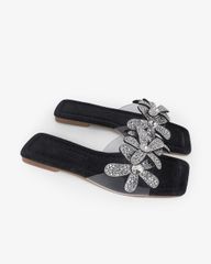 Dép Xẹp Hạnh Dung Quai Hoa Trong Suốt HD11122AV