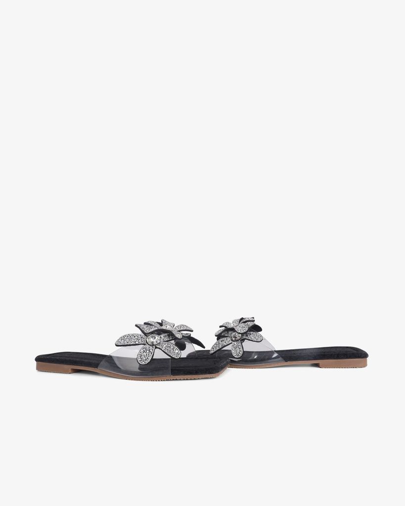 Dép Xẹp Hạnh Dung Quai Hoa Trong Suốt HD11122AV