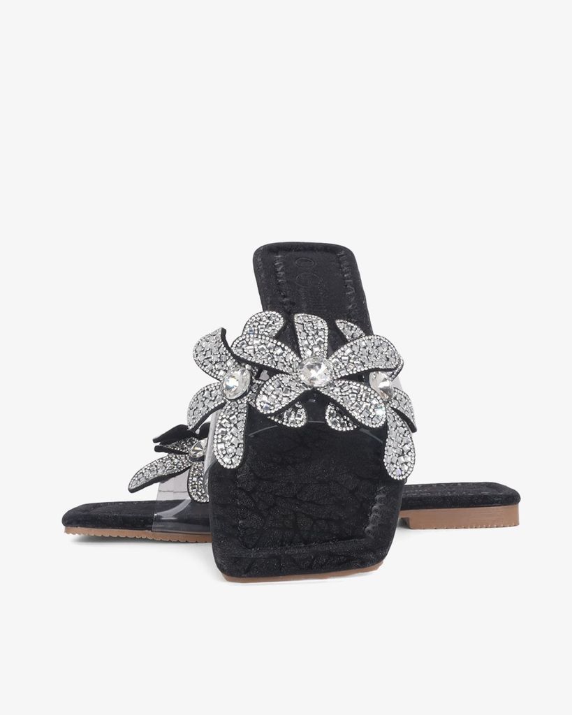 Dép Xẹp Hạnh Dung Quai Hoa Trong Suốt HD11122AV