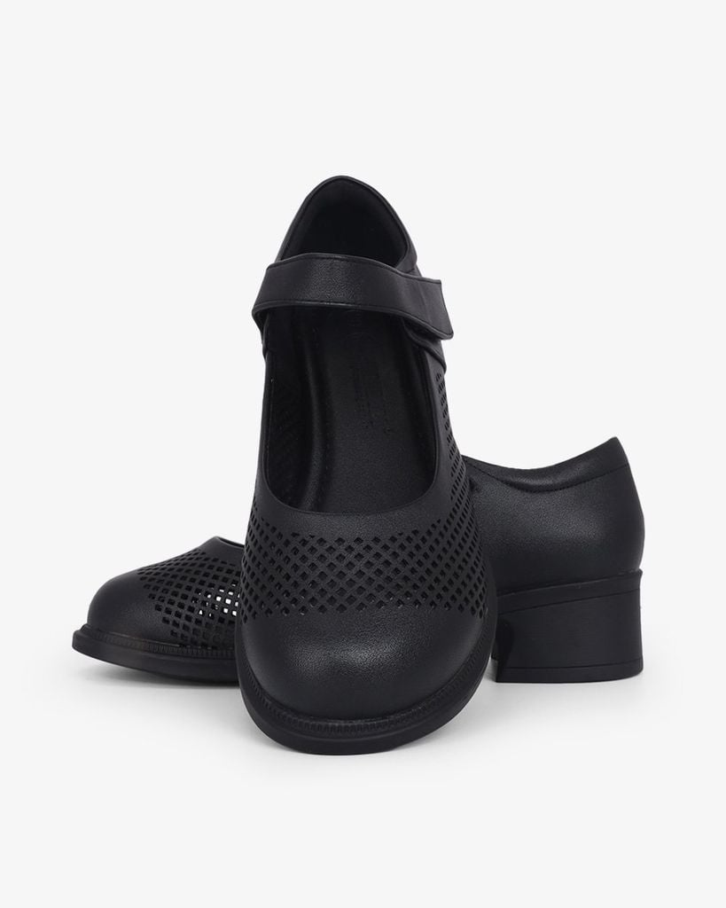 Giày Cao Gót Hạnh Dung Đục Lỗ Caro HD11124AV