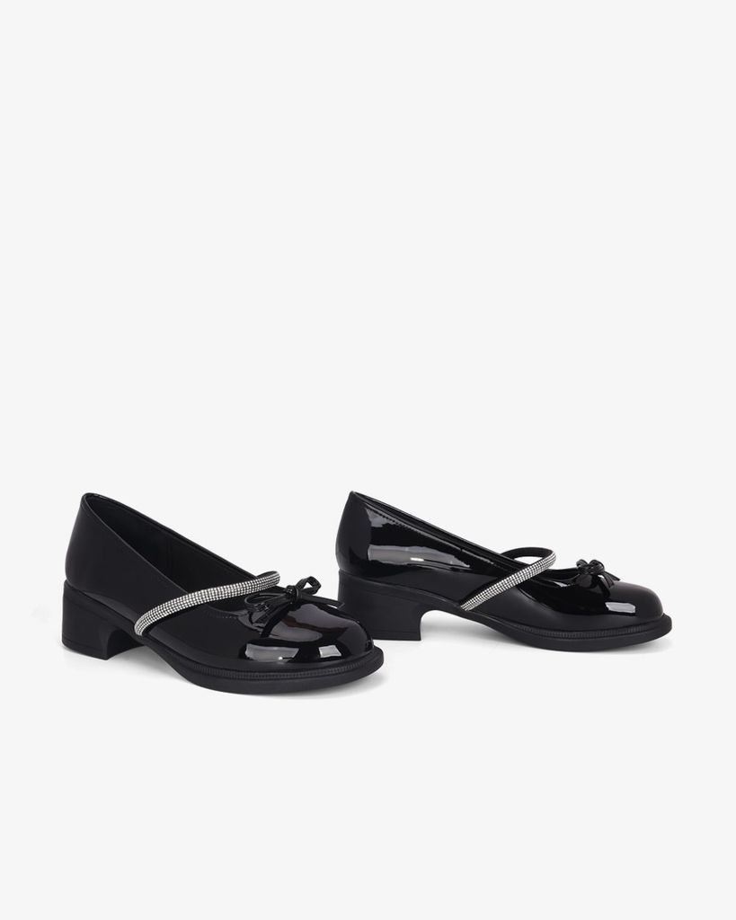 Giày Cao Gót Hạnh Dung Nơ Mảnh Quai Xoàn HD11133AV