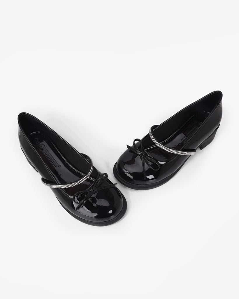 Giày Cao Gót Hạnh Dung Nơ Mảnh Quai Xoàn HD11133AV