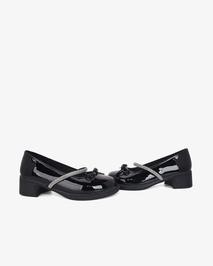 Giày Cao Gót Hạnh Dung Nơ Mảnh Quai Xoàn HD11133AV