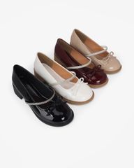 Giày Cao Gót Hạnh Dung Nơ Mảnh Quai Xoàn HD11133AV