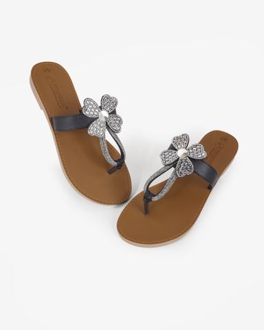 Dép Xẹp Hạnh Dung Quai Kẹp Hoa Xoàn HD11136AV