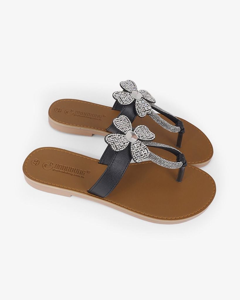 Dép Xẹp Hạnh Dung Quai Kẹp Hoa Xoàn HD11136AV